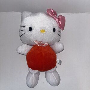 Sanrio Vintage Hello Kitty Plush 2002 Pink Shiny Bows Red Body Yellow Nose READ